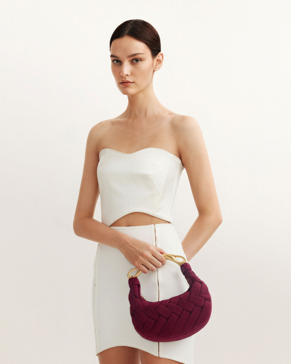 Orla Weave Handbag - Claret | JW PEI