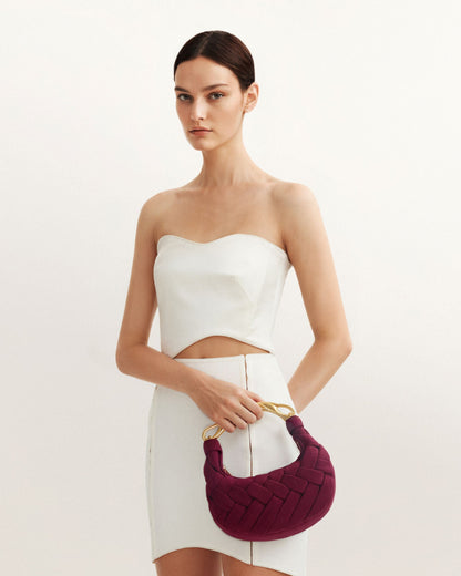 Orla Weave Handbag - Claret | JW PEI