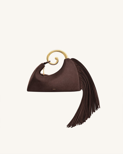 Nell Fringe Hardware Top Handle Bag - Deep Brown | JW PEI