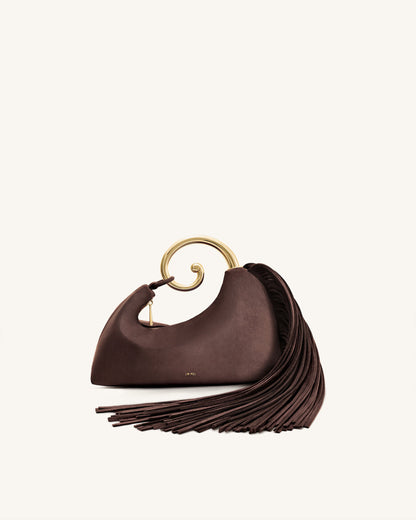 Nell Fringe Hardware Top Handle Bag - Deep Brown | JW PEI