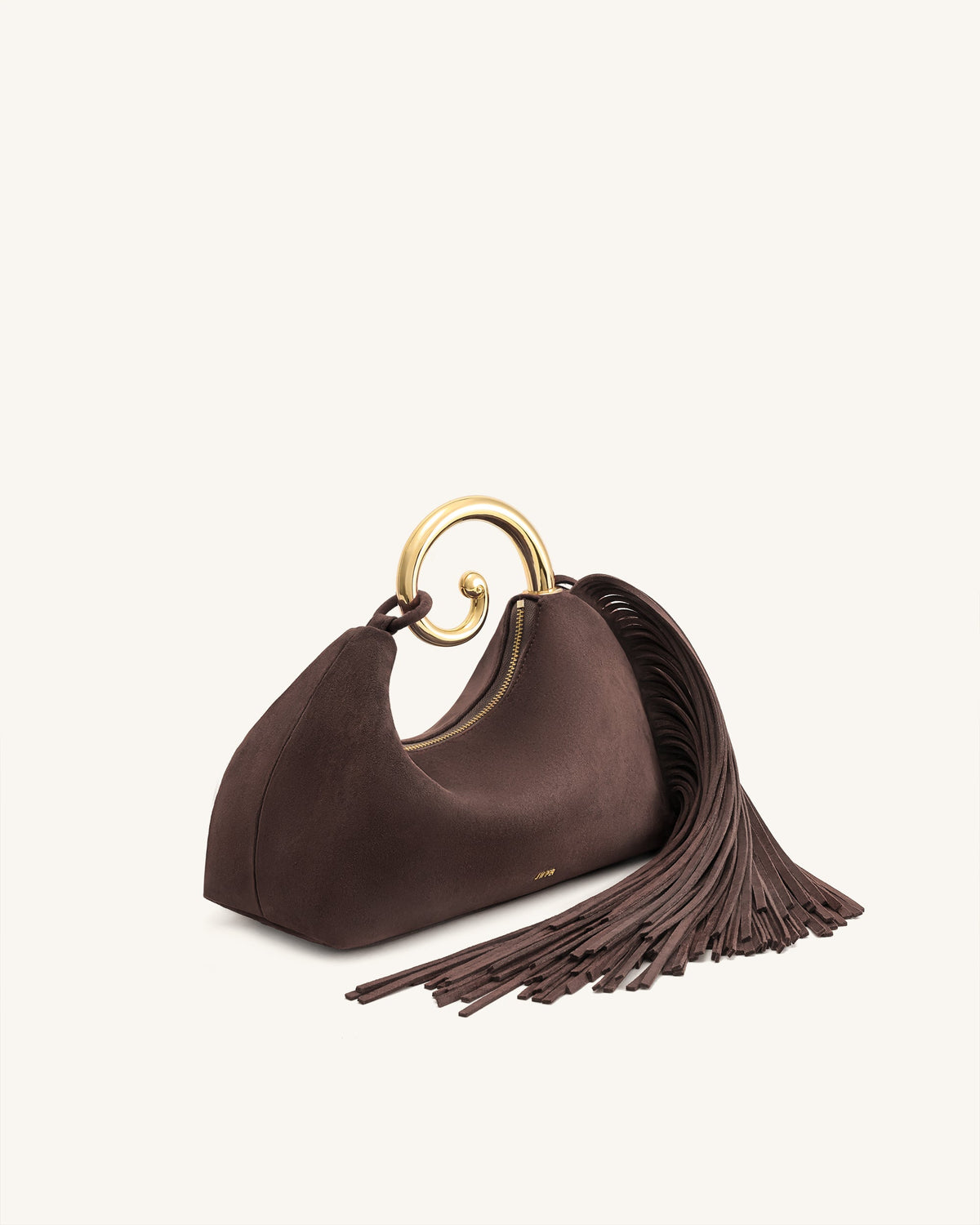 Nell Fringe Hardware Top Handle Bag - Deep Brown | JW PEI