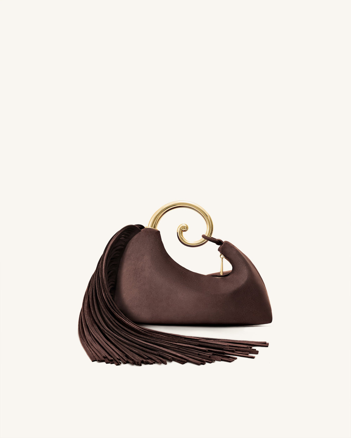 Nell Fringe Hardware Top Handle Bag - Deep Brown | JW PEI