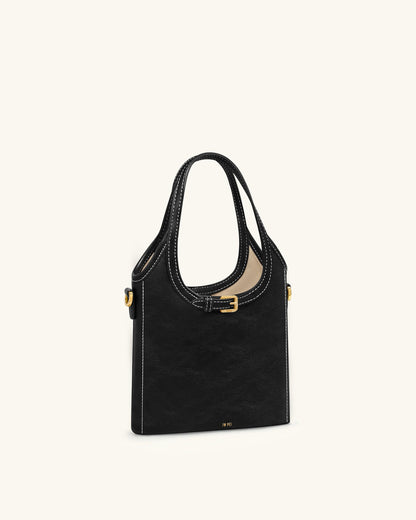 Brooke Mini Belted Embellished Top Handle Bag - Black | JW PEI