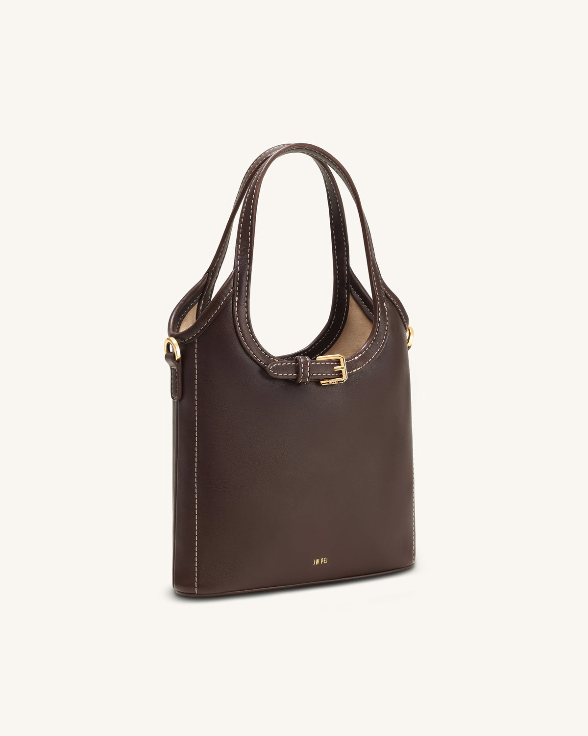 Brooke Mini Belted Embellished Top Handle Bag - Dark Brown | JW PEI