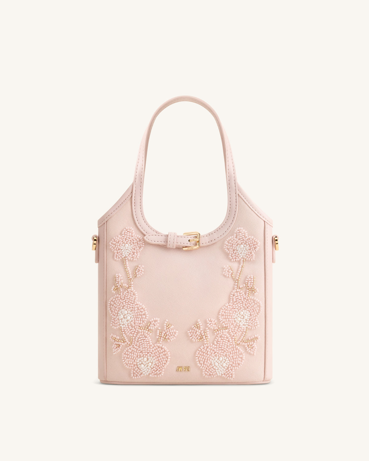 Brooke Mini Belted Embellished Orchid Beaded Top Handle Bag - Pink | JW PEI