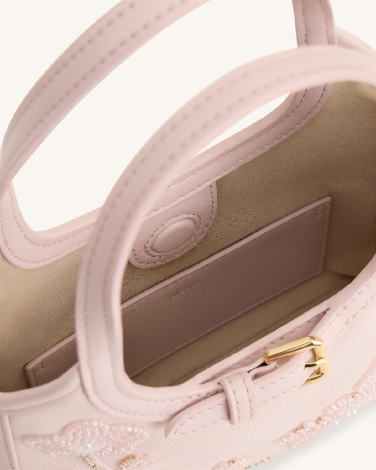 Brooke Mini Belted Embellished Orchid Beaded Top Handle Bag - Pink | JW PEI