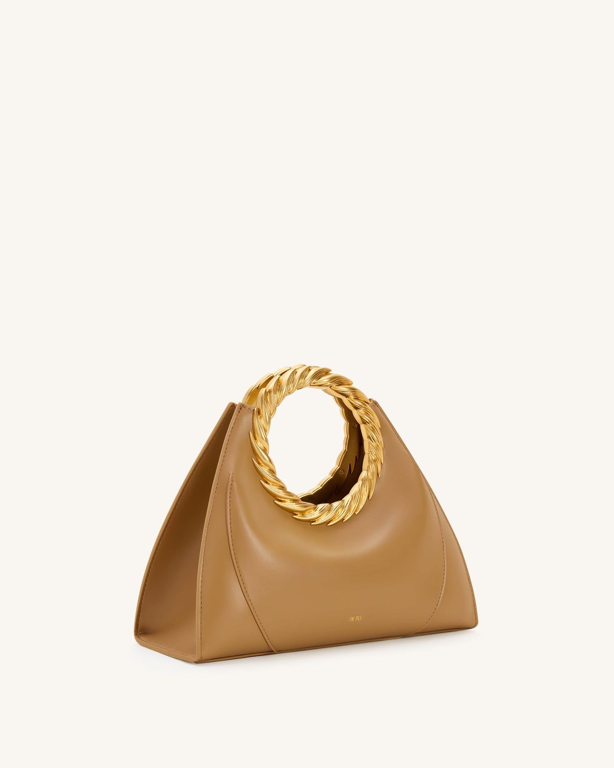 Amiya Leaf Handle Sculpture Bag - Brown | JW PEI