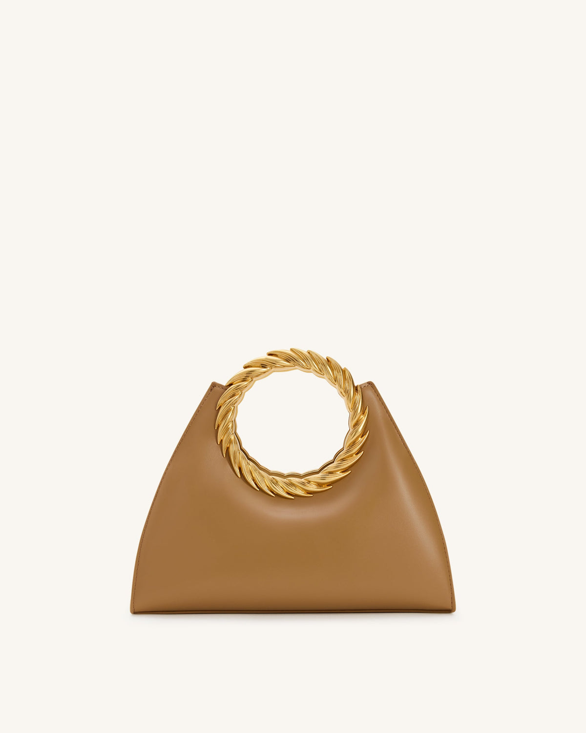 Amiya Leaf Handle Sculpture Bag - Brown | JW PEI