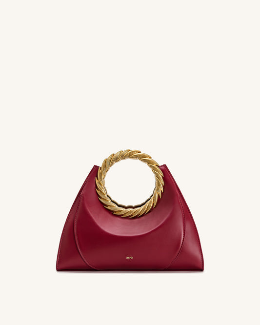 Amiya Leaf Handle Sculpture Bag - Wine Red | JW PEI