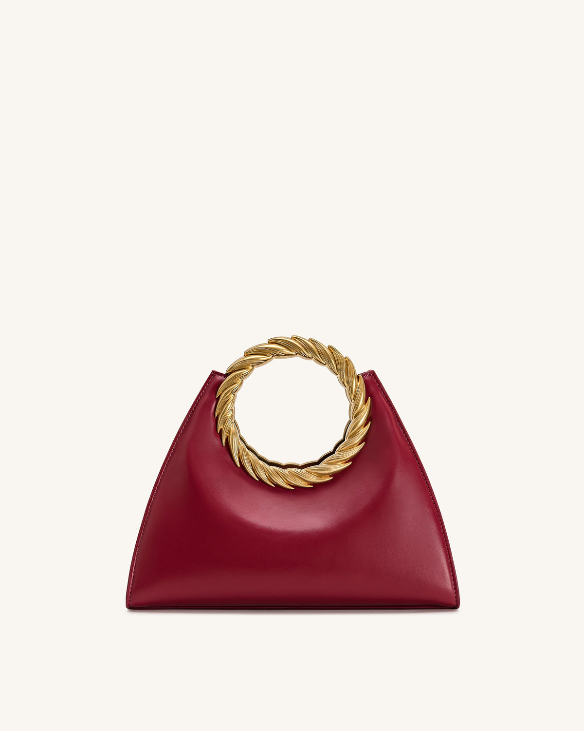 Amiya Leaf Handle Sculpture Bag - Wine Red | JW PEI