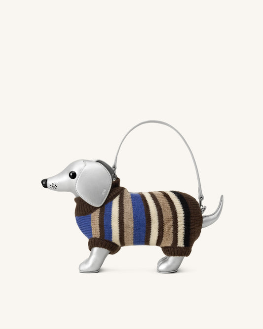 Addison Dachshund Handbag - Silver | JW PEI