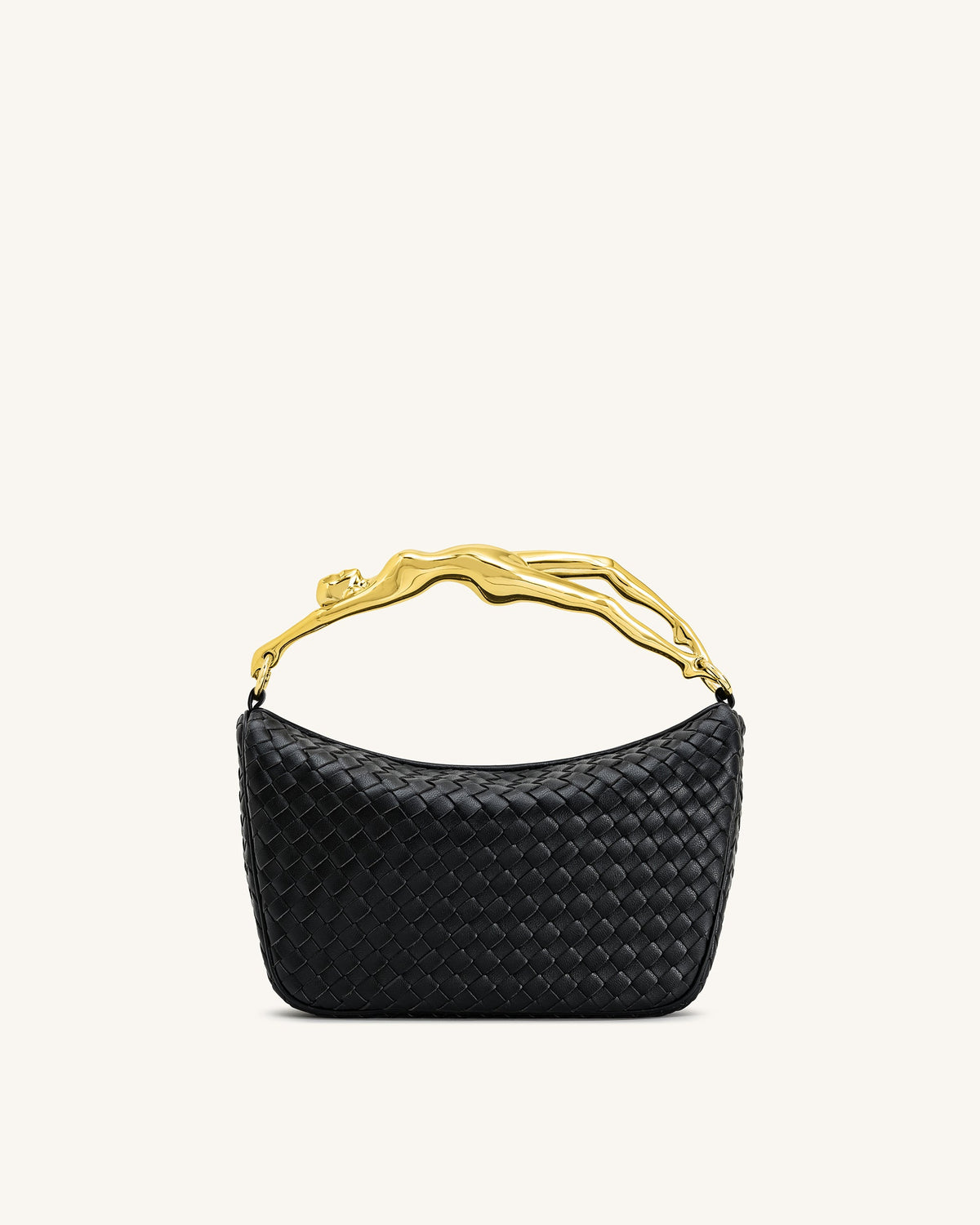 Jenny Woven Human-shaped Handle Handbag - Black | JW PEI