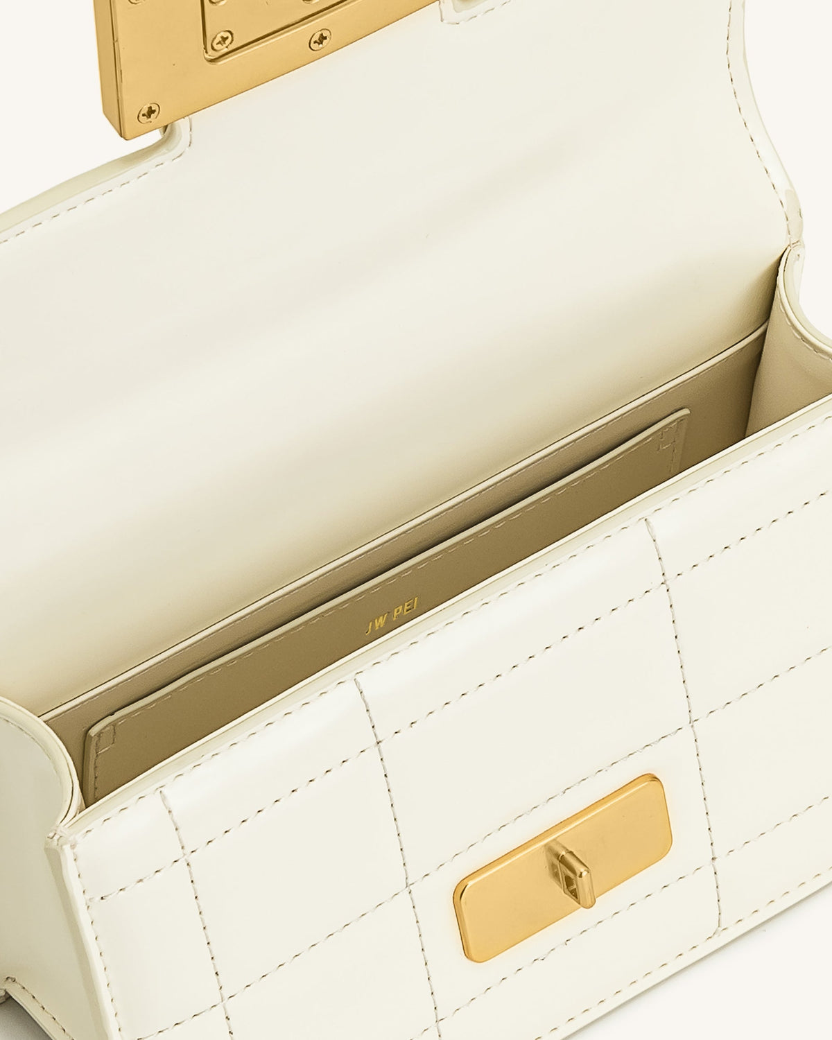 Kaia Bamboo Metal Handle Handbag - White | JW PEI