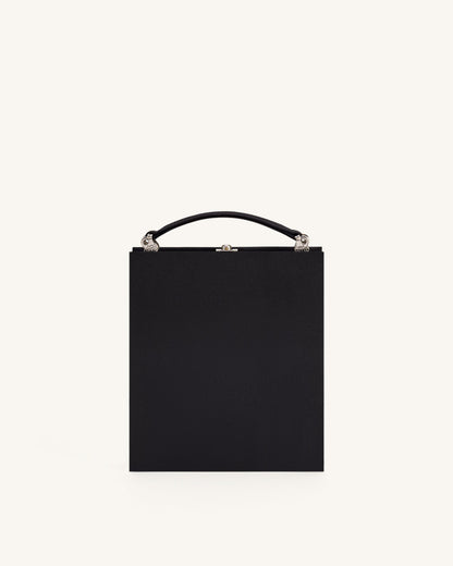 Taya Wine Glass Puppy Pattern Book Shape Clutch Bag - Black | JW PEI