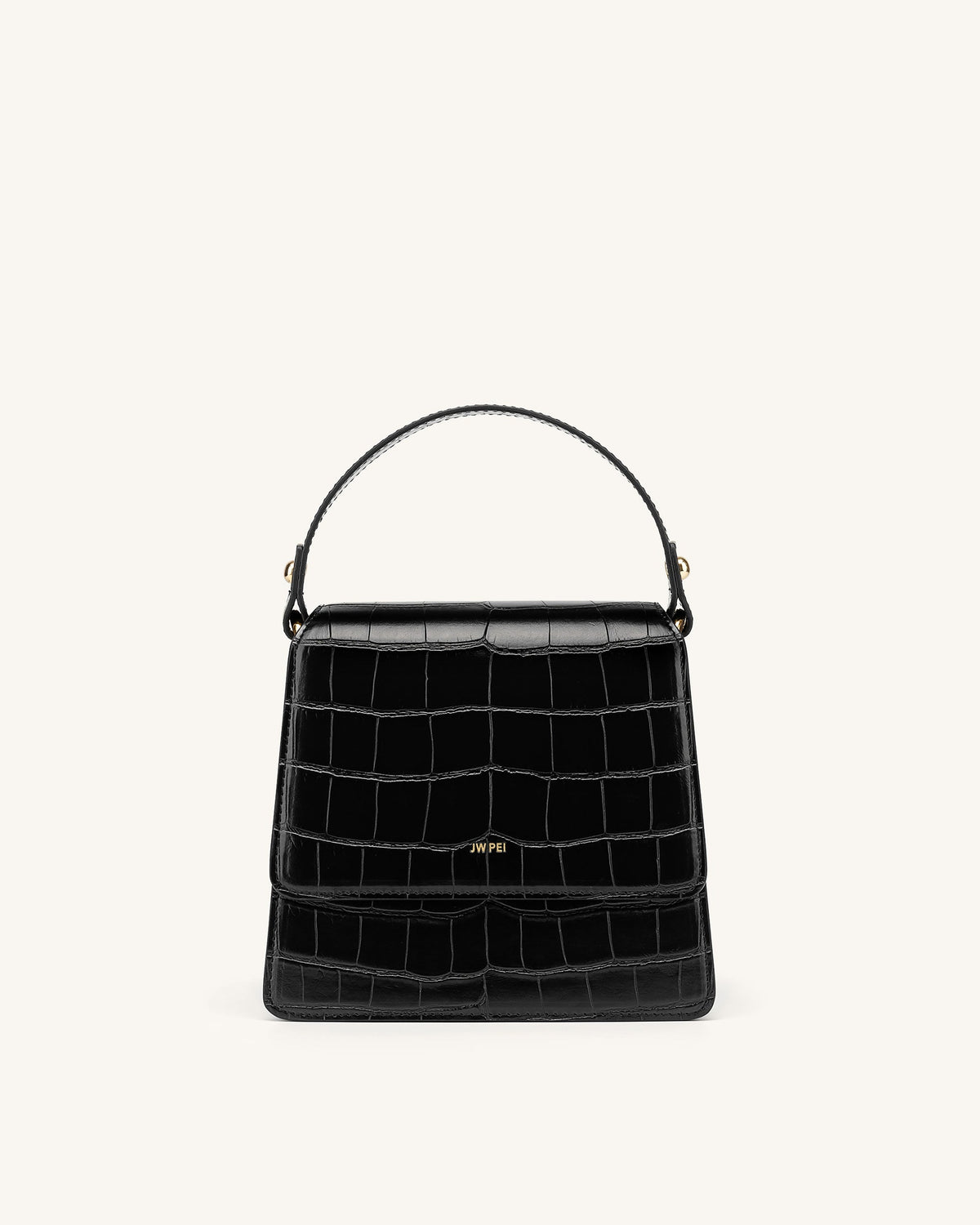 The Fae Top Handle Bag - Black Croc | JW PEI