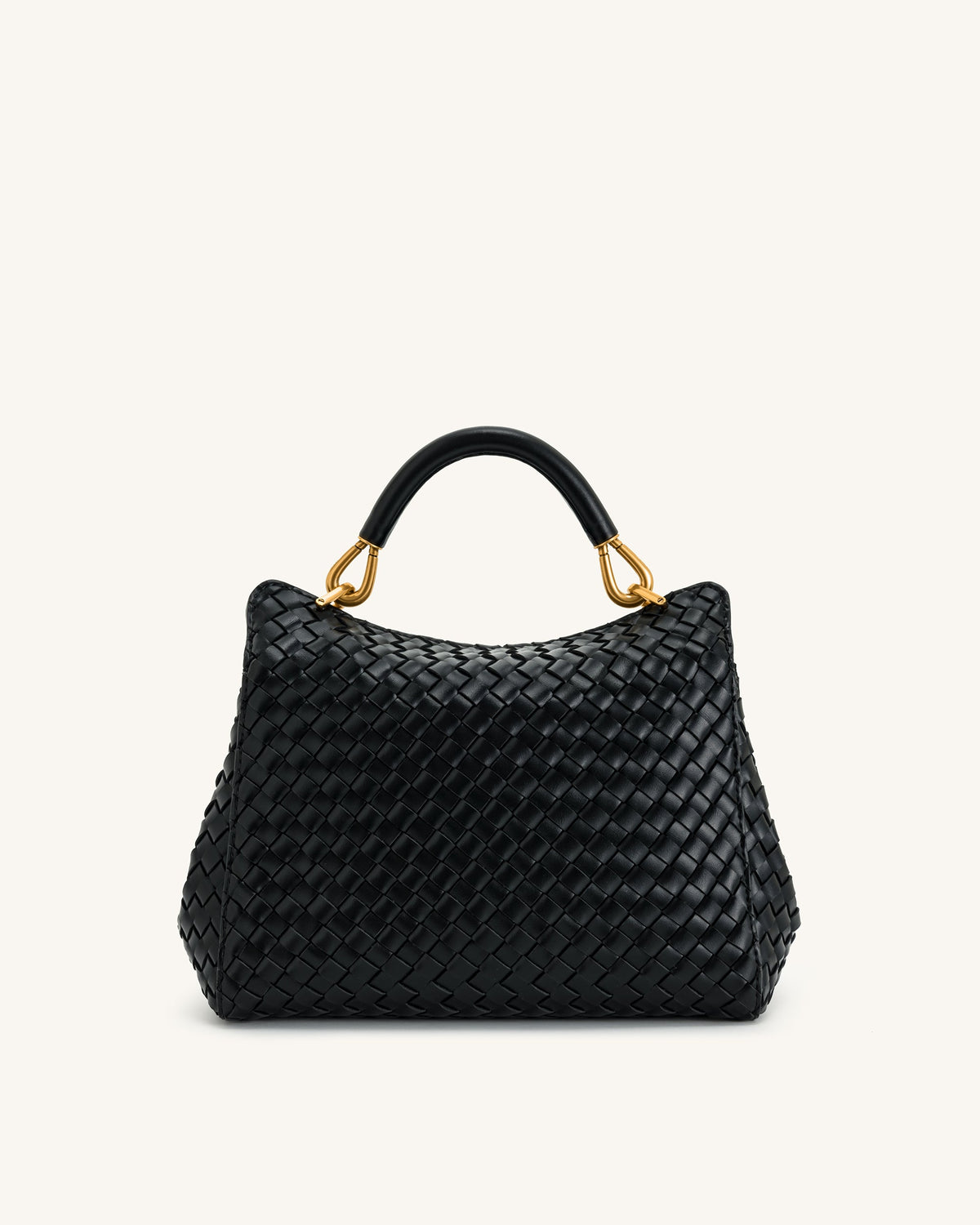 Lucia Classic Top Handle Woven Bag - Black | JW PEI