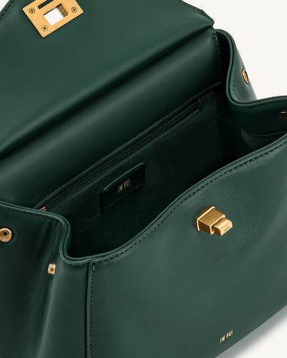 Lucia Classic Top Handbag - Dark Green | JW PEI