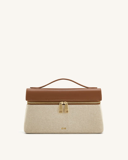 Thea Top Handle Bag - Brown Canvas | JW PEI