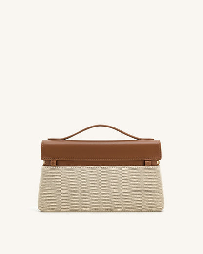 Thea Top Handle Bag - Brown Canvas | JW PEI