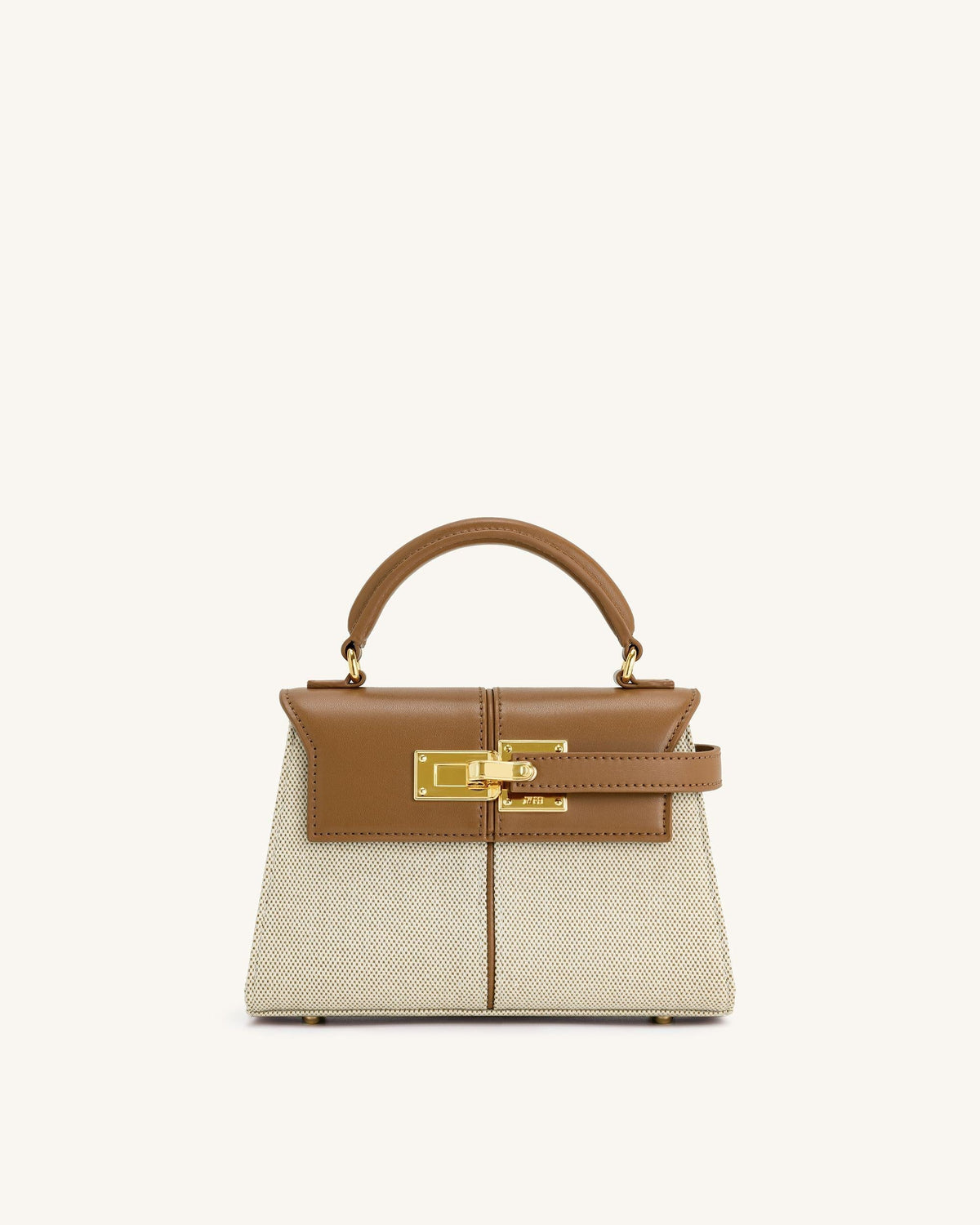 Elise Top Handle Bag - Brown Canvas | JW PEI