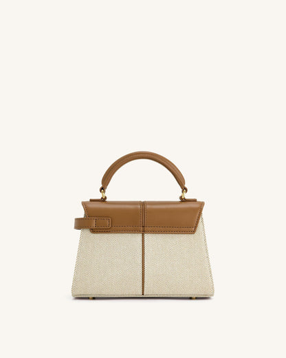 Elise Top Handle Bag - Brown Canvas | JW PEI