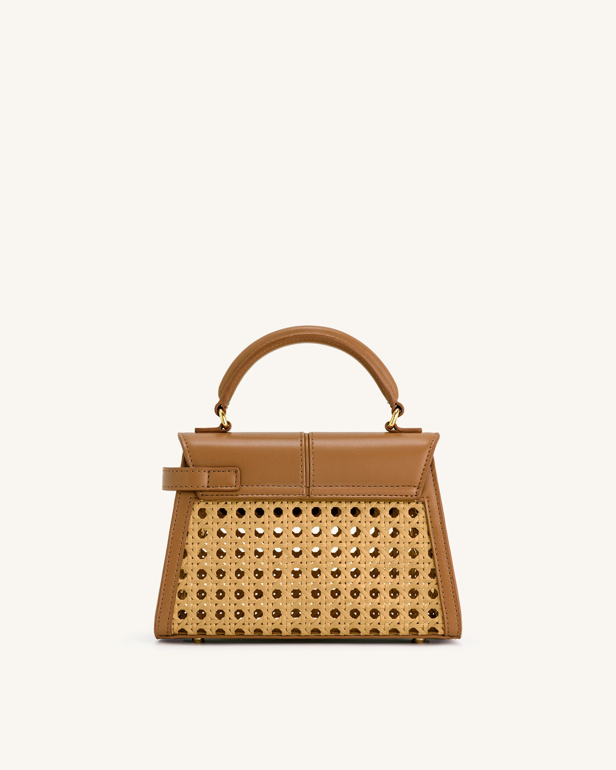Elise Faux Bamboo Woven Top Handle Bag - Brown | JW PEI