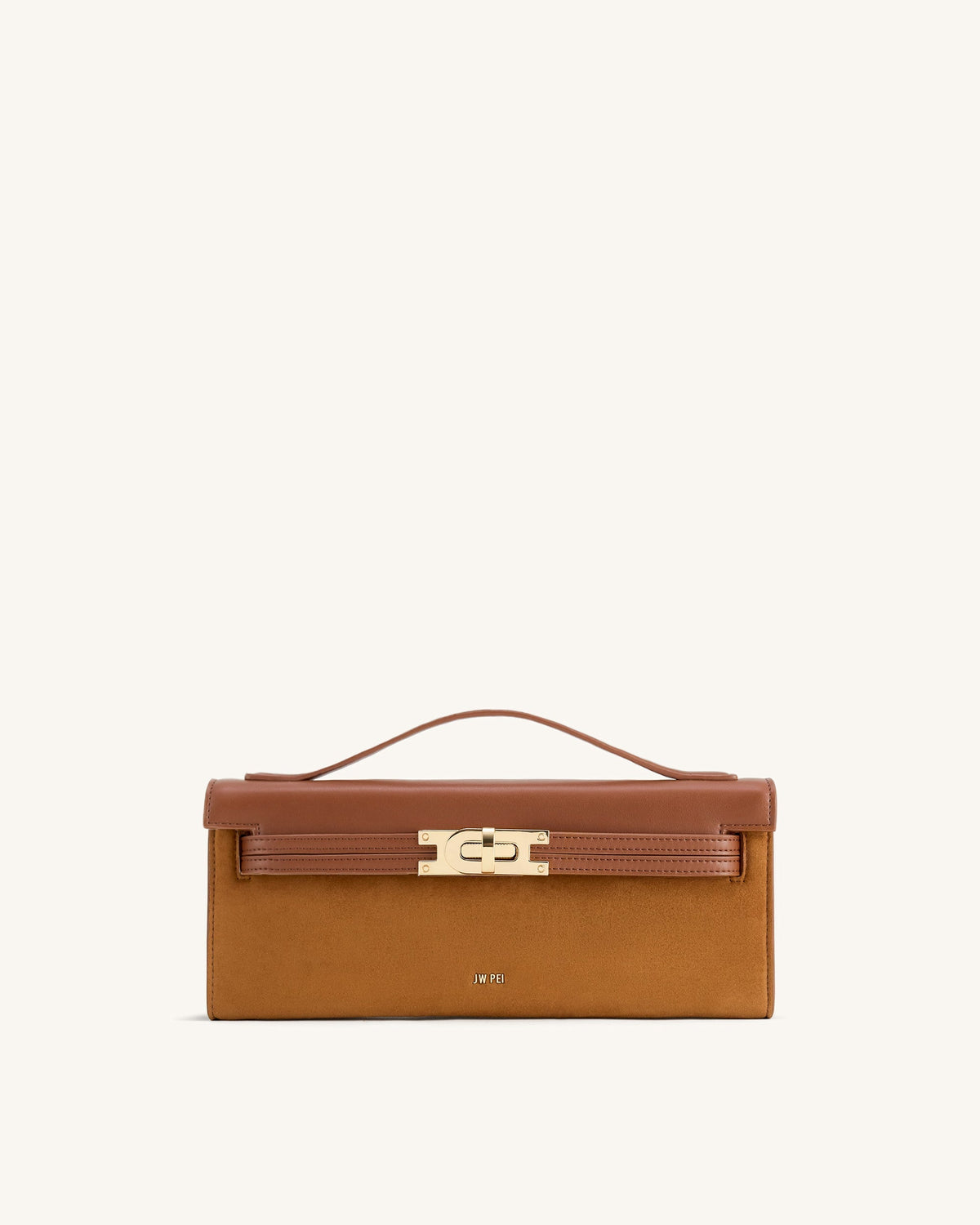 Bria Faux Suede Structured Top Handle Bag - Brown | JW PEI