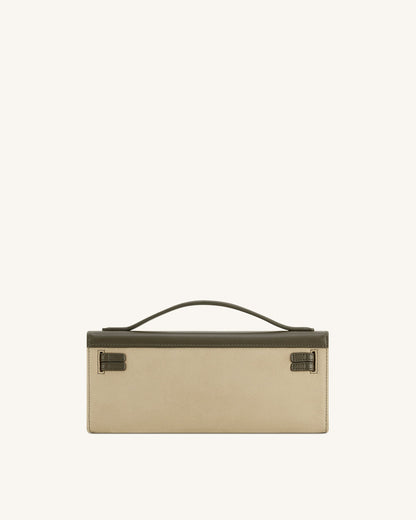 Bria Faux Suede Structured Top Handle Bag - Dark Olive | JW PEI