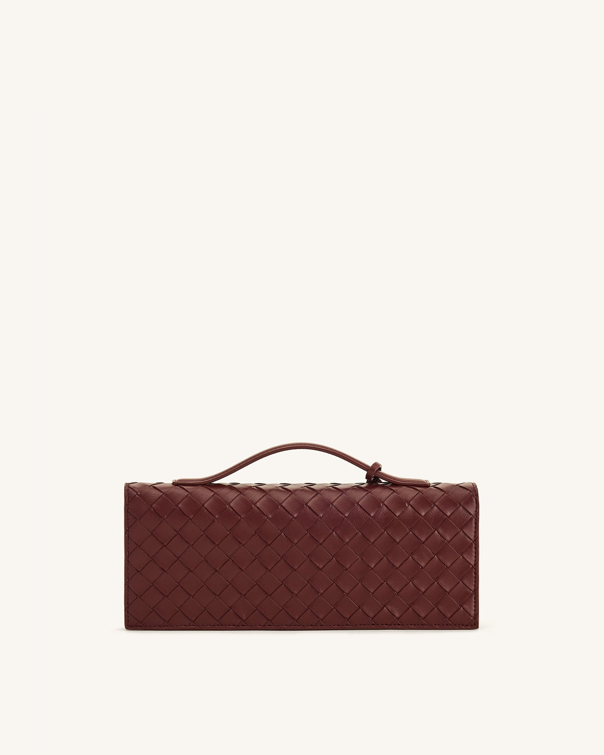 Celeste Woven Textured Envelope Top Handle Bag - Burgundy | JW PEI