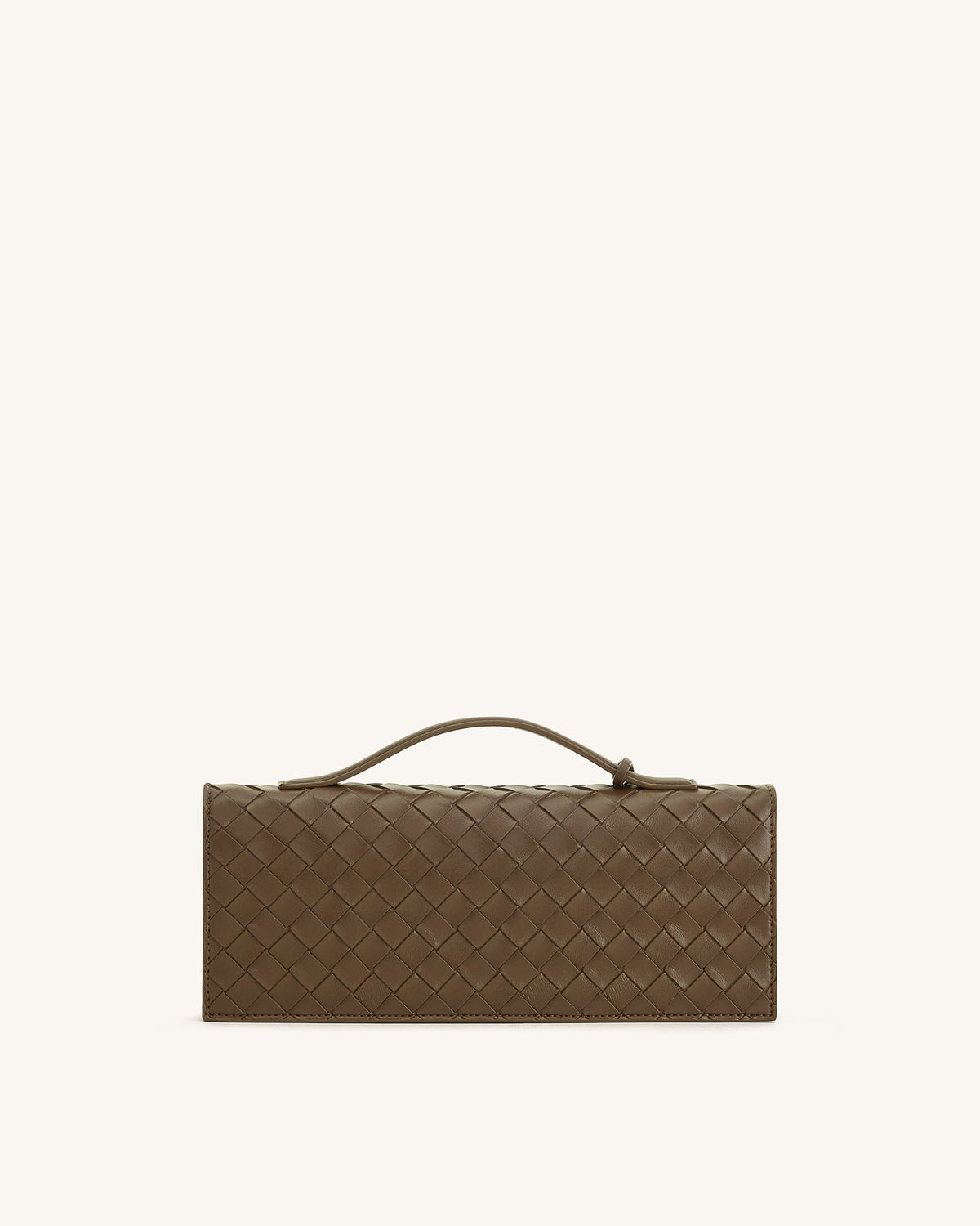 Celeste Woven Textured Envelope Top Handle Bag - Mocha Brown | JW PEI