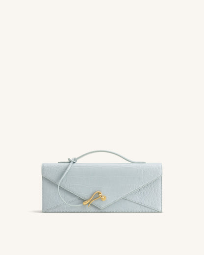Celeste Envelope Top Handle Bag - Light Blue Croc | JW PEI