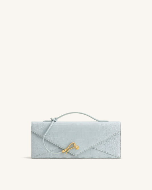 Celeste Envelope Top Handle Bag - Light Blue Croc | JW PEI