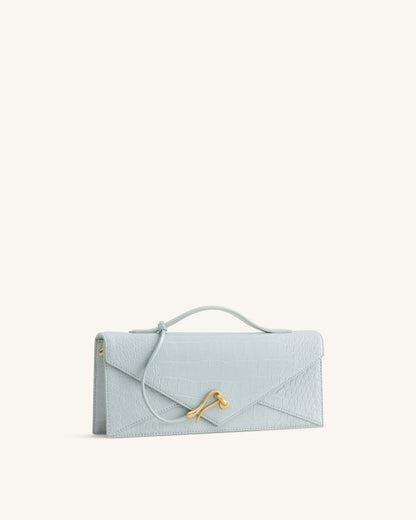 Celeste Envelope Top Handle Bag - Light Blue Croc | JW PEI