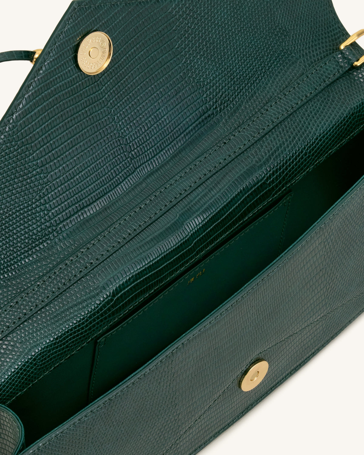 Celeste Envelope Top Handle Bag - Olive Green Lizard Texture | JW PEI