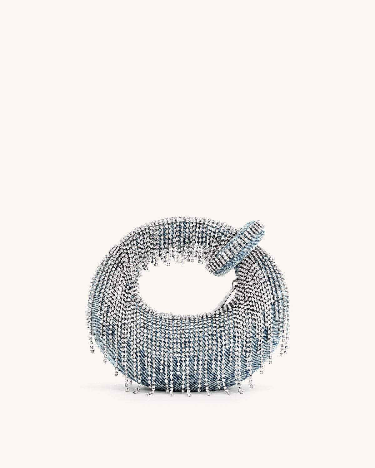 Abacus Denim Artificial Crystal Mini Top Handle Bag - Blue | JW PEI