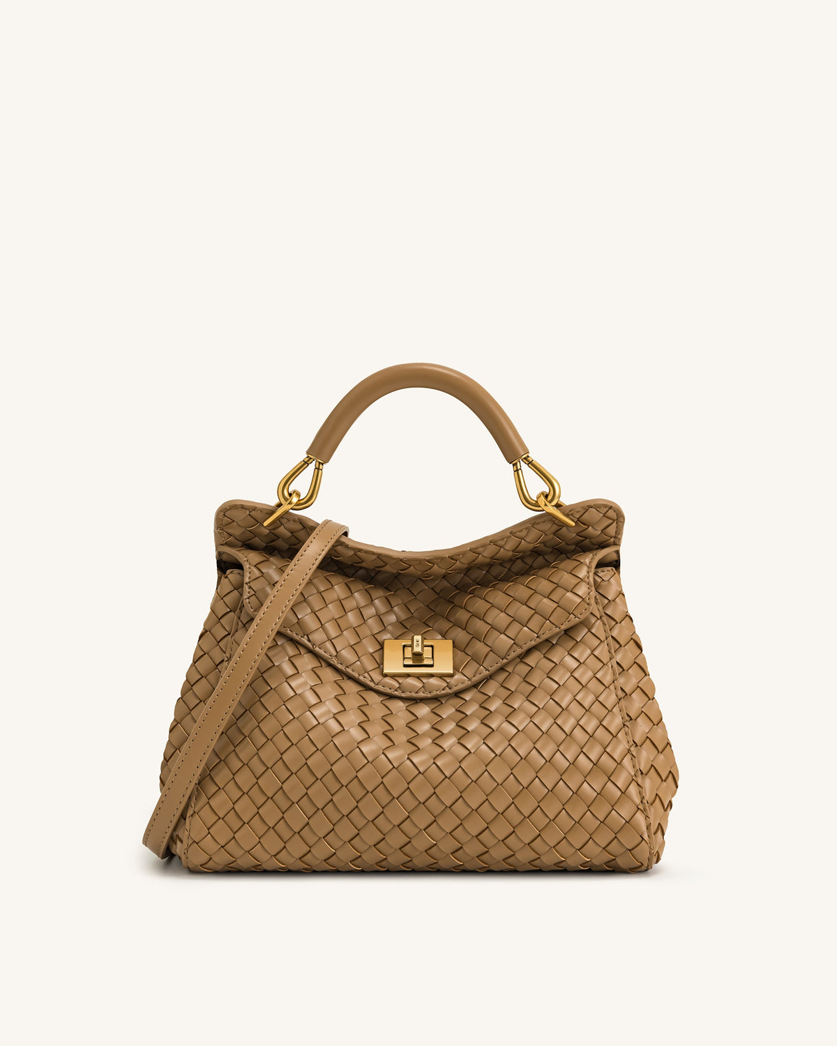 Lucia Classic Top Handle Woven Bag - Brown | JW PEI