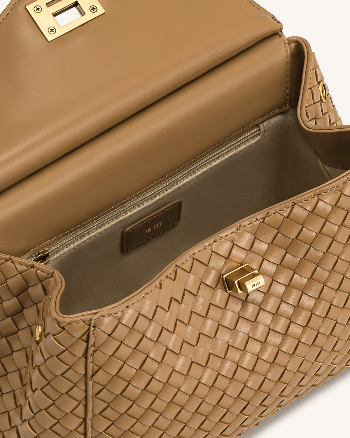 Lucia Classic Top Handle Woven Bag - Brown | JW PEI