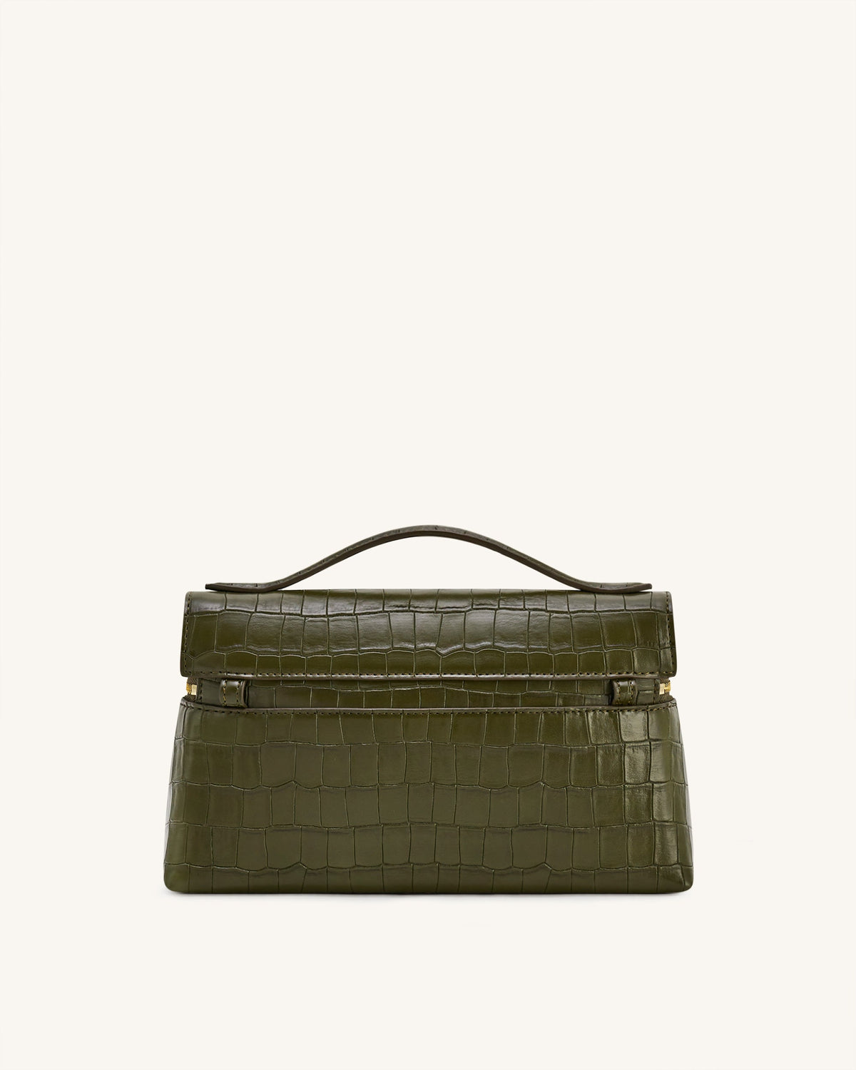 Thea Croc-Embossed Top Handle Bag - Olive Green | JW PEI