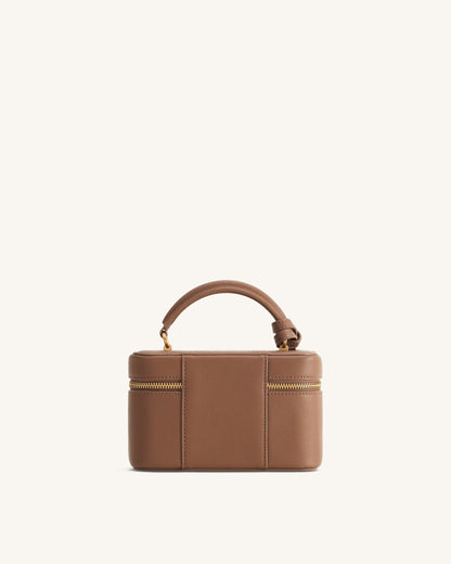 Cleo Box Shape Top Handle Bag - Brown | JW PEI