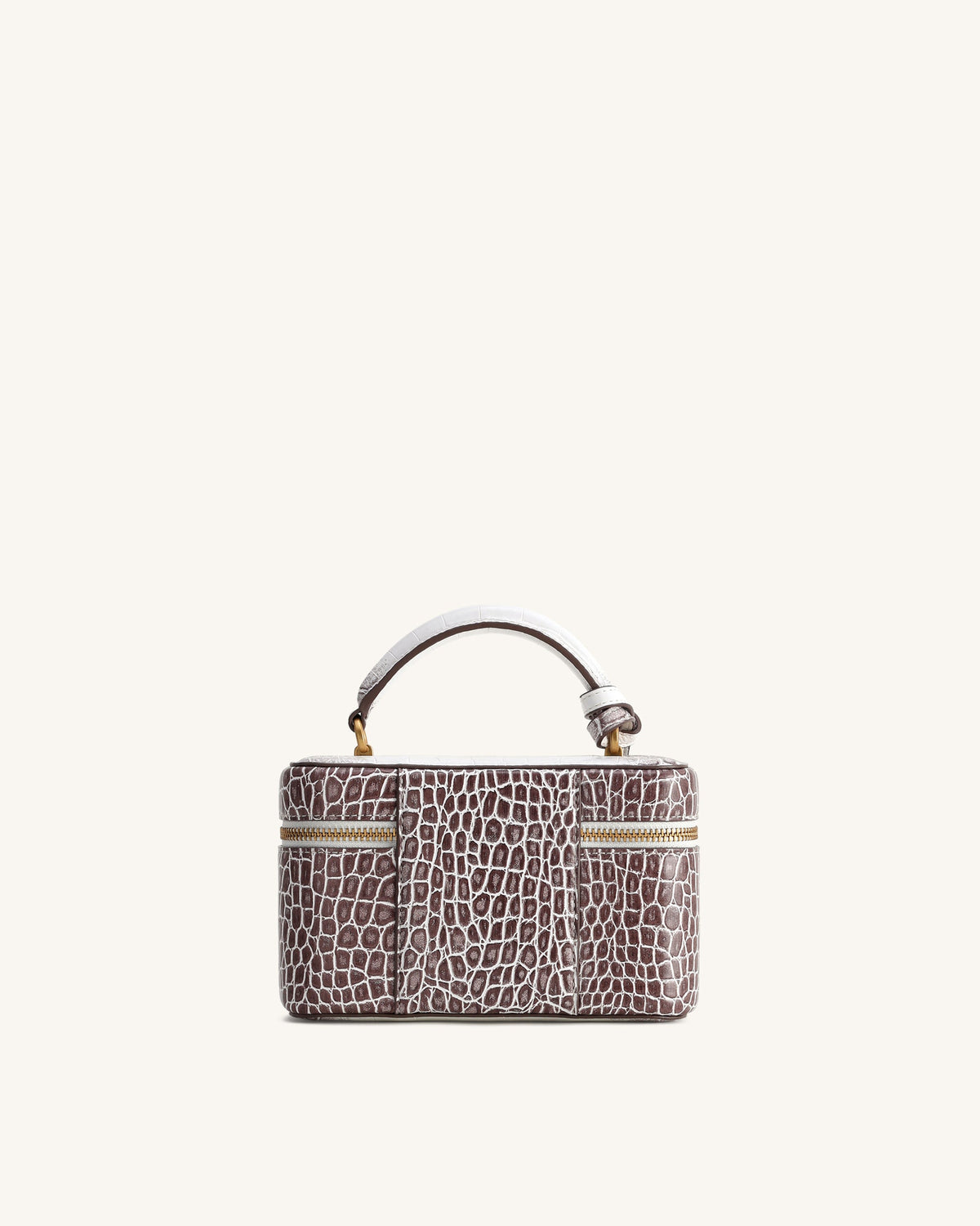 Cleo Box Shape Top Handle Bag - White Croc | JW PEI