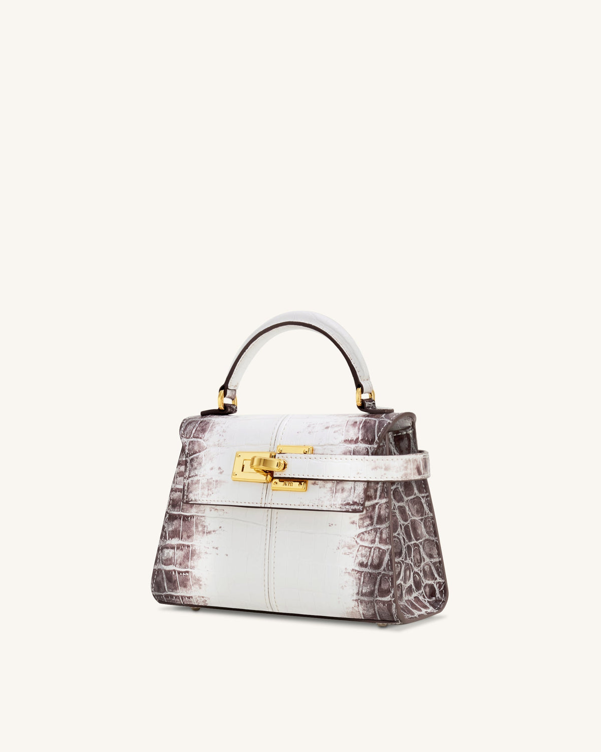 Elise Top Handle Bag - White Croc | JW PEI