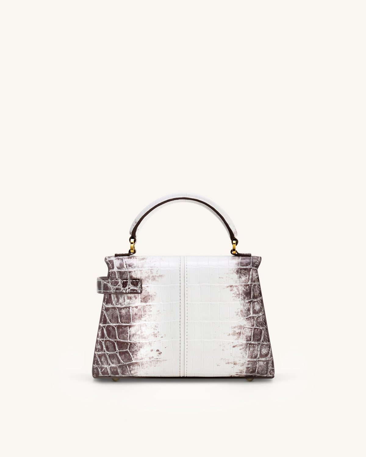 Elise Top Handle Bag - White Croc | JW PEI