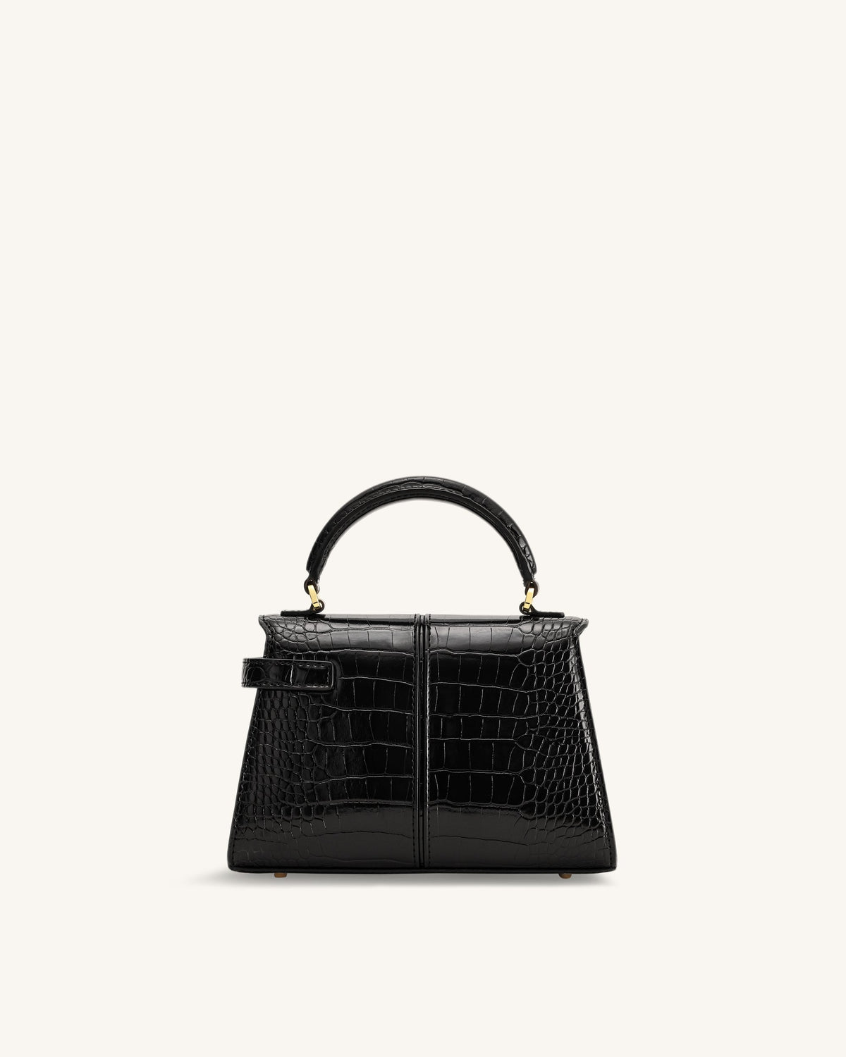 Elise Top Handle Bag - Black Croc | JW PEI