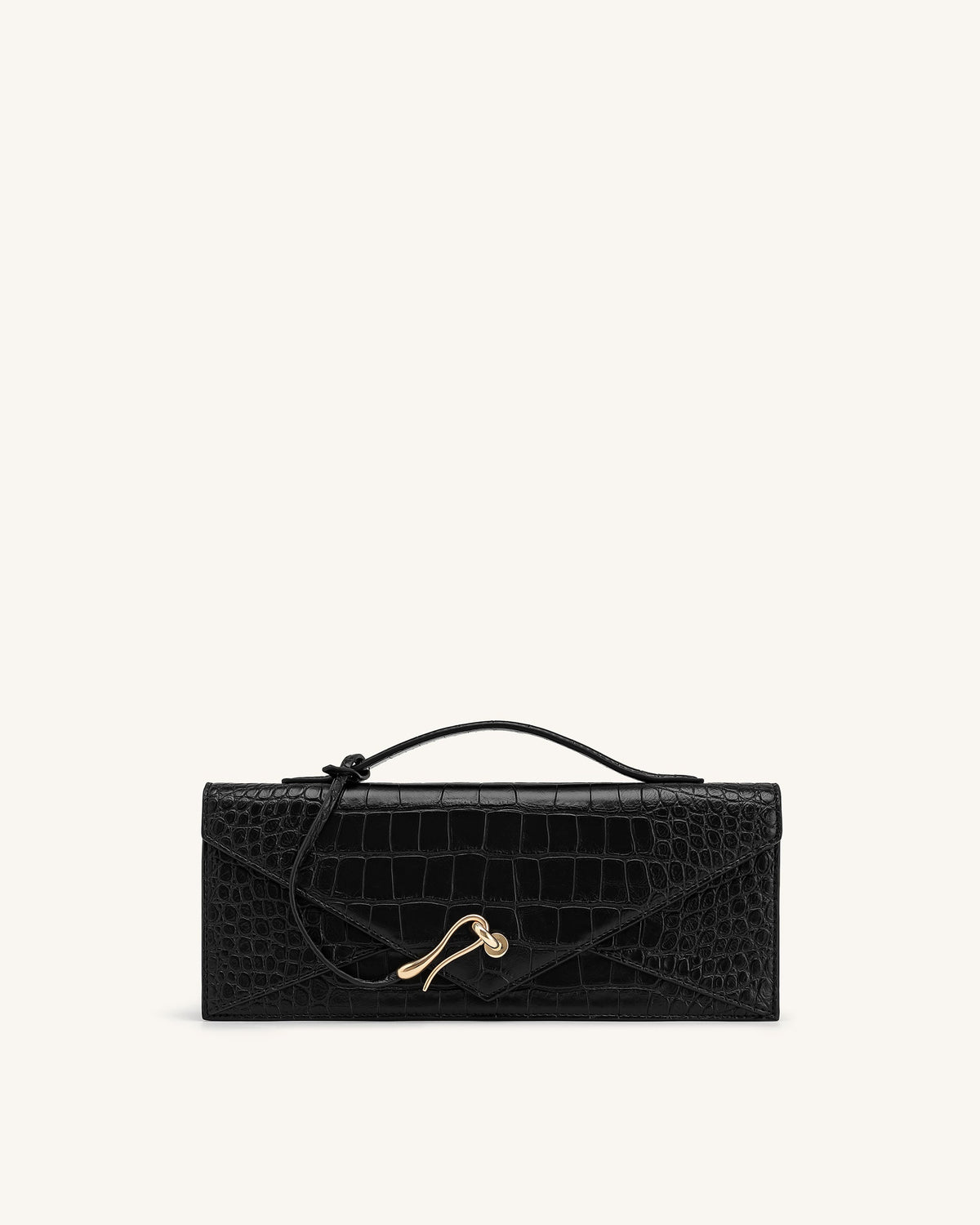 Celeste Envelope Top Handle Bag - Black Croc | JW PEI
