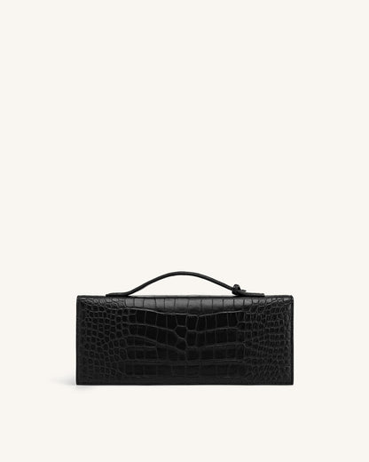 Celeste Envelope Top Handle Bag - Black Croc | JW PEI