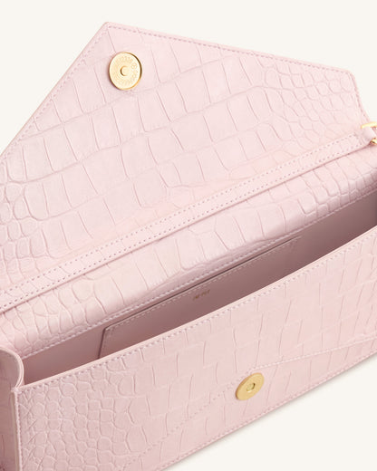 Celeste Envelope Top Handle Bag - Pink Croc | JW PEI