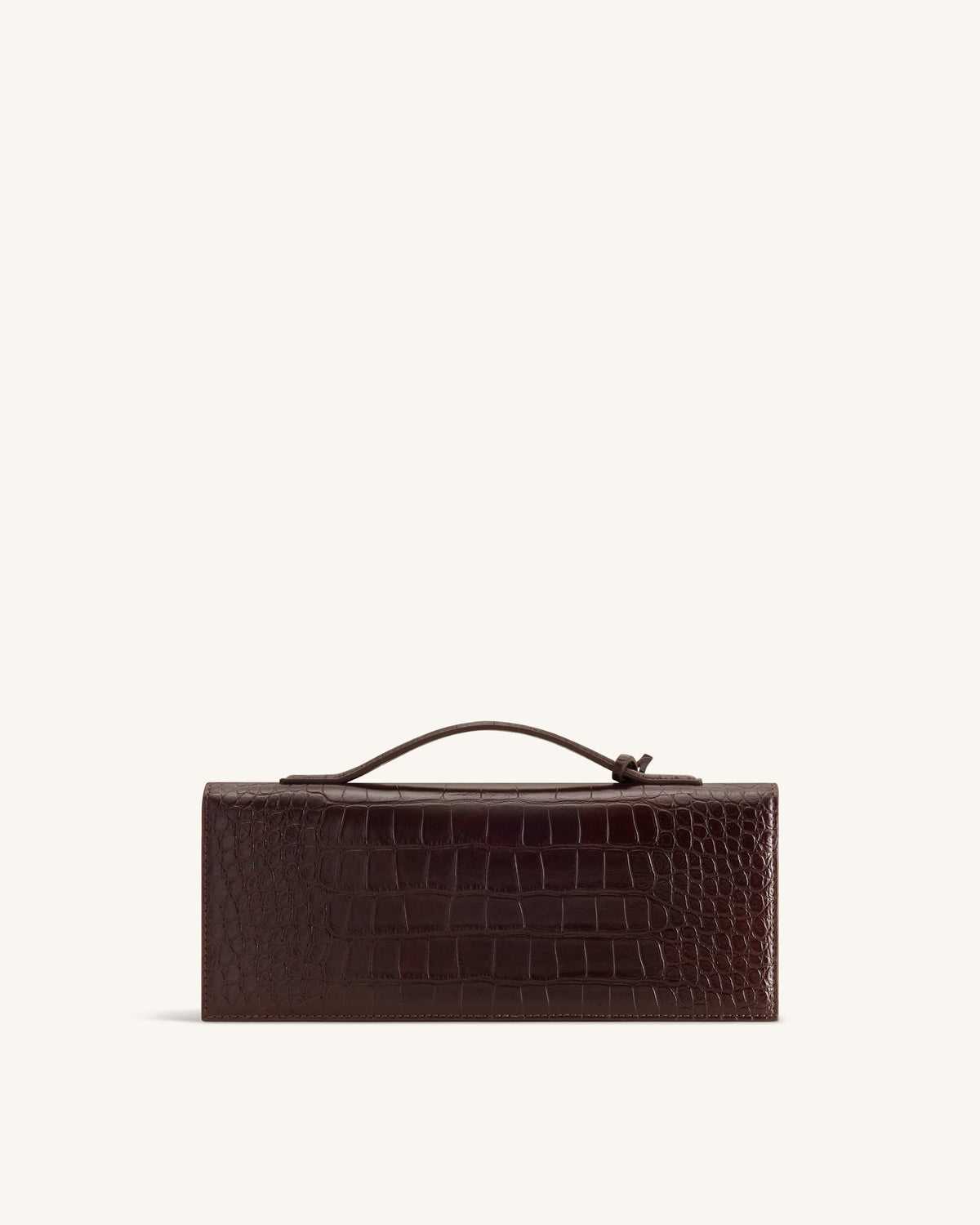 Celeste Envelope Top Handle Bag - Dark Brown Croc | JW PEI
