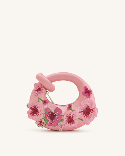 Abacus Embroidered Floral Mini Top Handle Bag - Pink | JW PEI