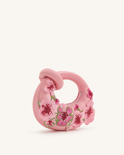 Abacus Embroidered Floral Mini Top Handle Bag - Pink | JW PEI