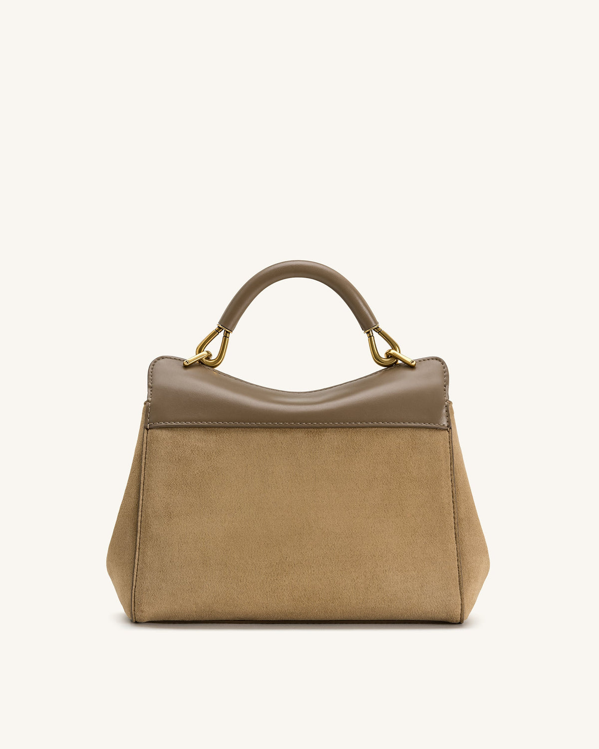 Lucia Classic Faux Suede Top Handle Bag - Taupe | JW PEI